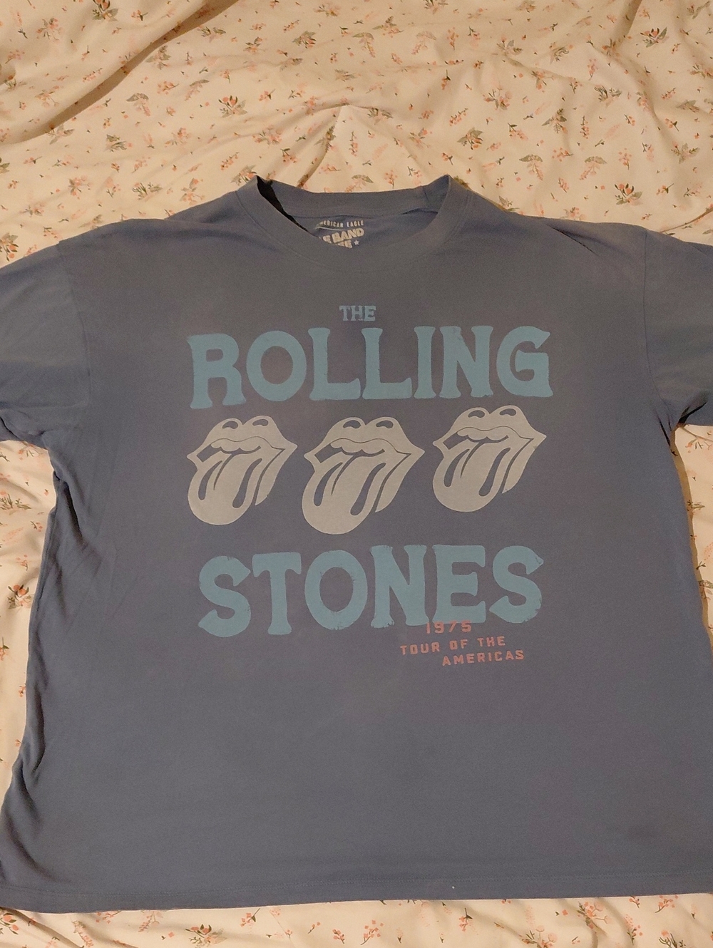 American Eagle Outfitters Blue Rolling Stones Graphic Tee
